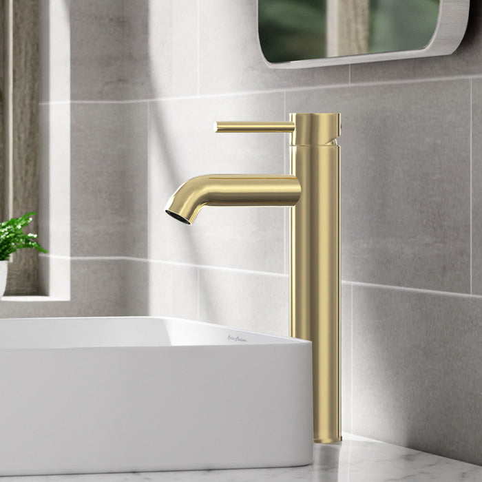 Swiss Madison Ivy Single Hole, Single-Handle, High Arc Bathroom Faucet in Brushed Gold - SM-BF61BG