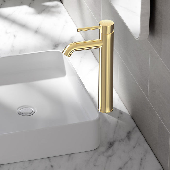 Swiss Madison Ivy Single Hole, Single-Handle, High Arc Bathroom Faucet in Brushed Gold - SM-BF61BG