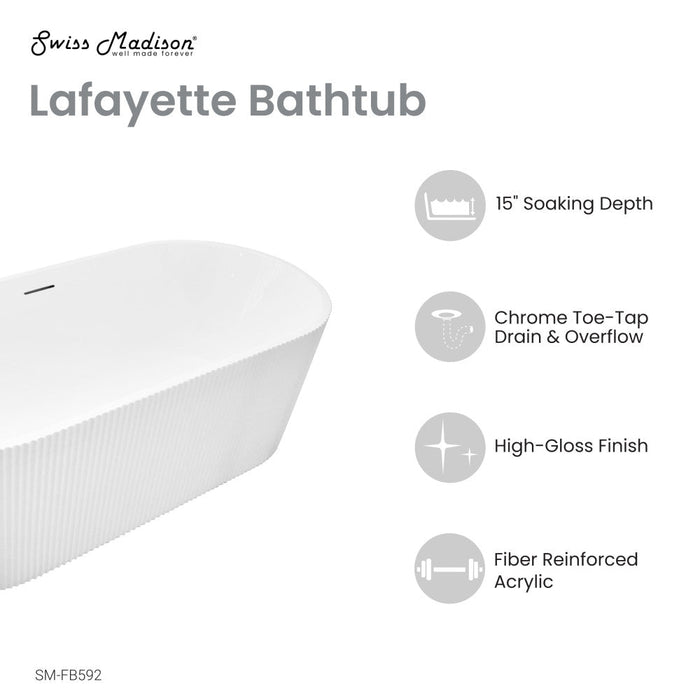 Swiss Madison Lafayette 67" Freestanding Bathtub - SM-FB592