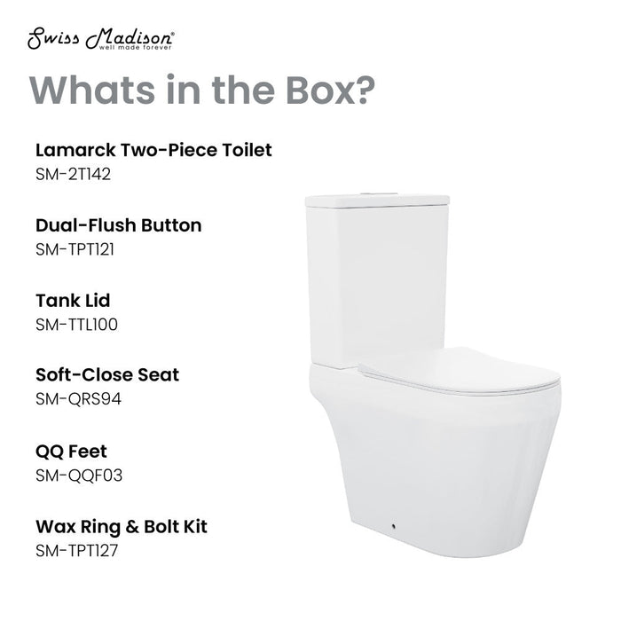 Swiss Madison Lamarck Two-Piece Elongated Toilet Dual-Flush 1.1/1.6 gpf - SM-2T142