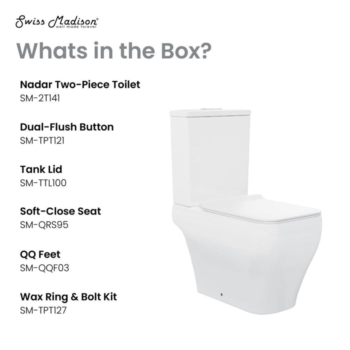 Swiss Madison Nadar Two-Piece Elongated Toilet Dual-Flush 1.1/1.6 gpf - SM-2T141