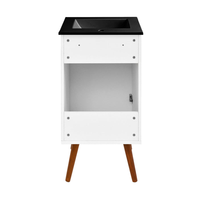 Swiss Madison Manoir 18 in. White Bathroom Vanity With Black Ceramic Sink Top - SM-BV650MB