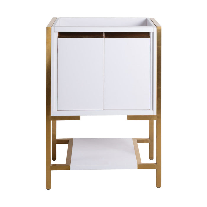 Swiss Madison Marseille 24 Bathroom Vanity in White and Brushed Gold Cabinet Only (SM-BV217WBG) - SM-BV217WBG-C