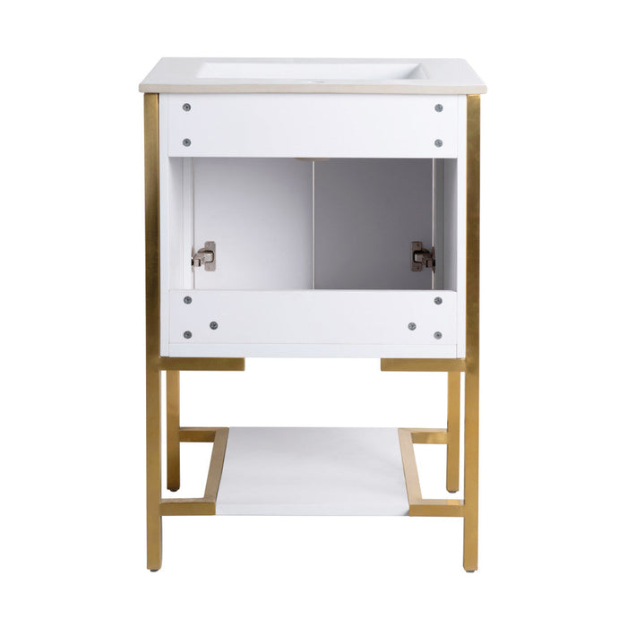 Swiss Madison Marseille 24" Bathroom Vanity in White and Brushed Gold - SM-BV217WBG