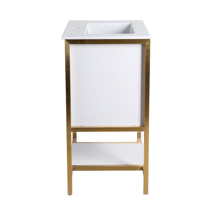 Swiss Madison Marseille 24" Bathroom Vanity in White and Brushed Gold - SM-BV217WBG