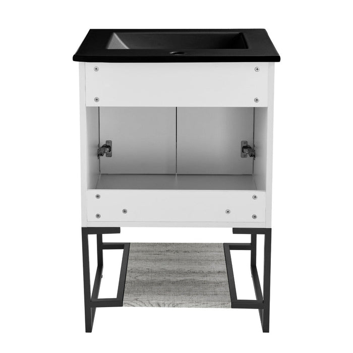 Swiss Madison Marseille 24 in. Gray Oak Bathroom Vanity With Black Ceramic Sink Top - SM-BV142MB