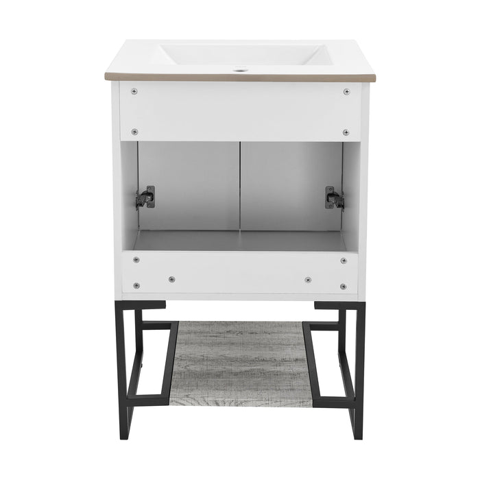 Swiss Madison Marseille 24 Single, Two Doors, Open Shelf Bathroom Vanity - SM-BV142