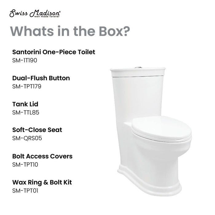 Swiss Madison Santorini One-Piece Elongated Toilet Dual-Flush 1.1/1.6 gpf - SM-1T190