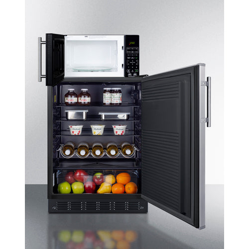 Summit Microwave/Refrigerator Combination with Allocator MRF708BLSSA