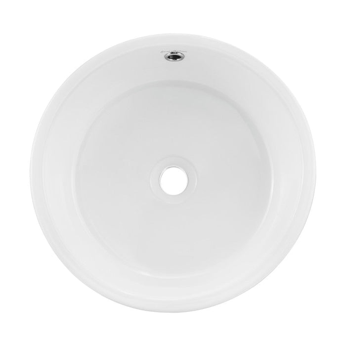 Swiss Madison Monaco 16.5" Round Console Sink, White Basin Matte Black Legs - SM-CS801MB