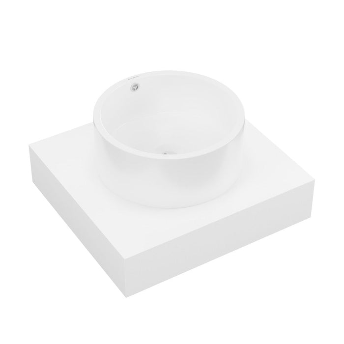 Swiss Madison Monaco 24" Floating Bathroom Shelf with Vessel Sink in Glossy White - SM-WS600