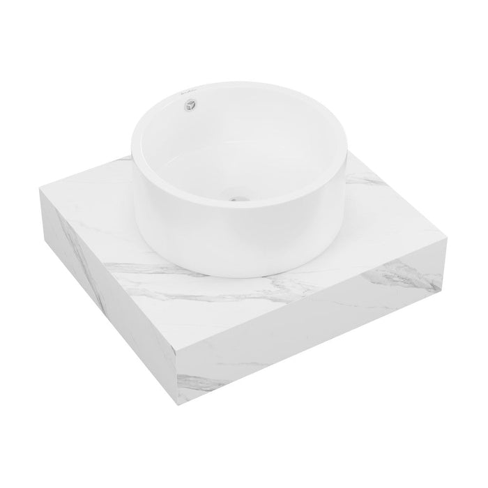 Swiss Madison Monaco 24" Floating Bathroom Shelf with Vessel Sink in White Marble - SM-WSM600