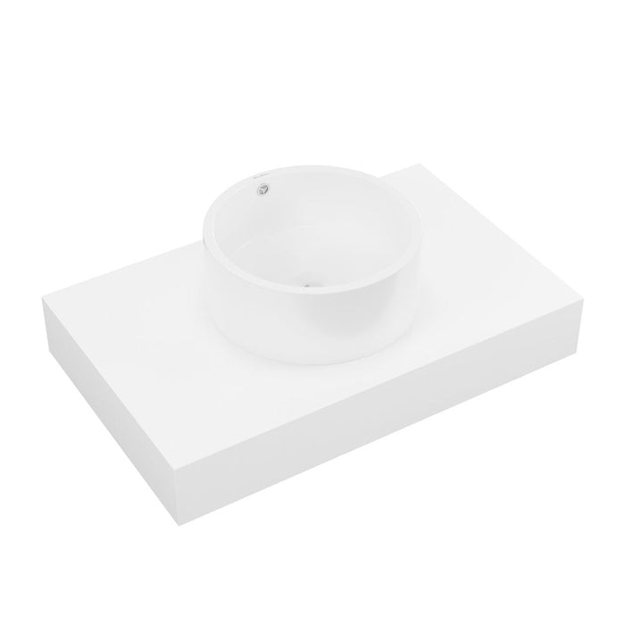 Swiss Madison Monaco 36" Floating Bathroom Shelf with Vessel Sink in Glossy White - SM-WS601