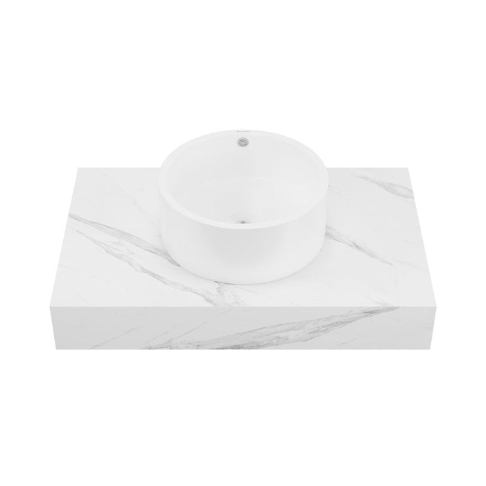 Swiss Madison Monaco 36" Floating Bathroom Shelf with Vessel Sink in White Marble - SM-WSM601