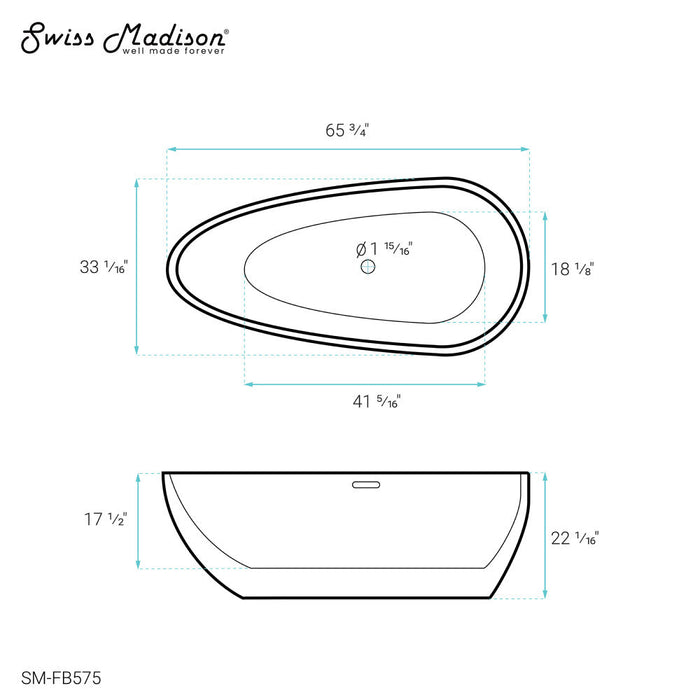 Swiss Madison Monaco 67" Freestanding Bathtub - SM-FB575