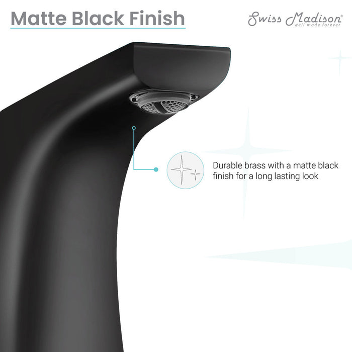 Swiss Madison Monaco 8 in. Widespread, 2-Handle, Bathroom Faucet in Matte Black - SM-BF22MB