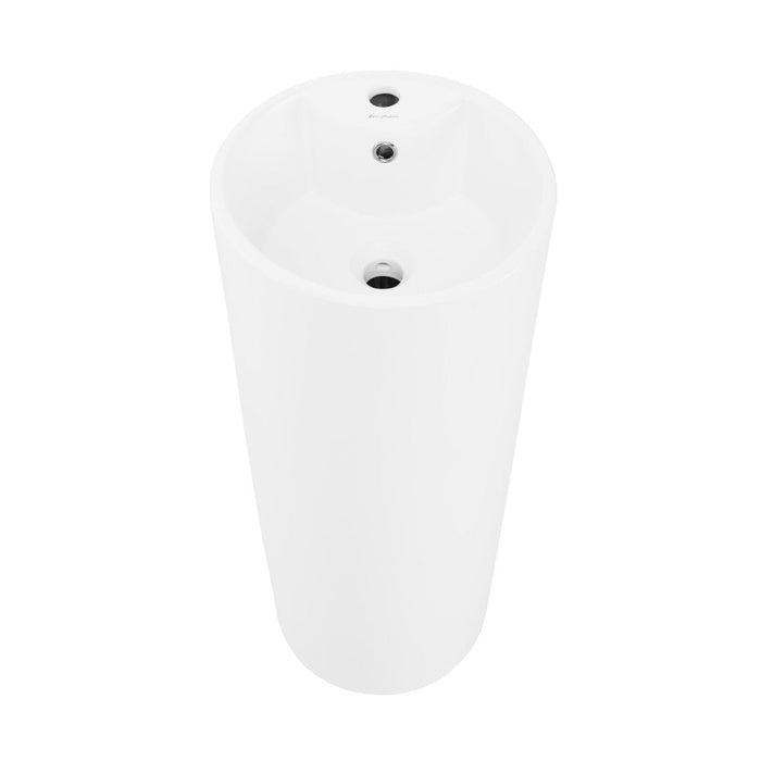 Swiss Madison Monaco Circular Basin Pedestal Sink in Matte White - SM-PS307MW