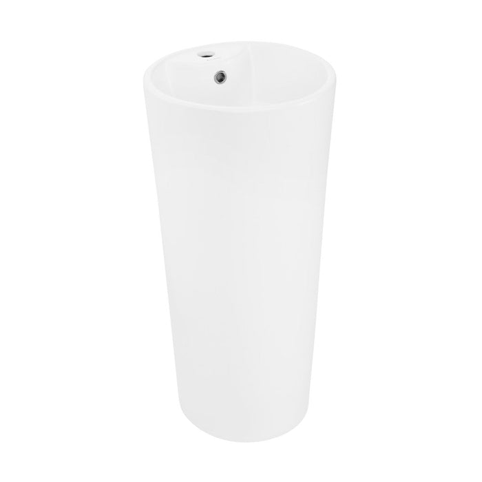 Swiss Madison Monaco Circular Basin Pedestal Sink in Matte White - SM-PS307MW