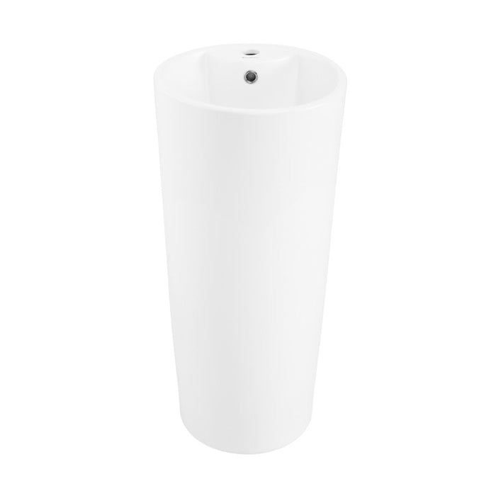 Swiss Madison Monaco Circular Basin Pedestal Sink in Matte White - SM-PS307MW