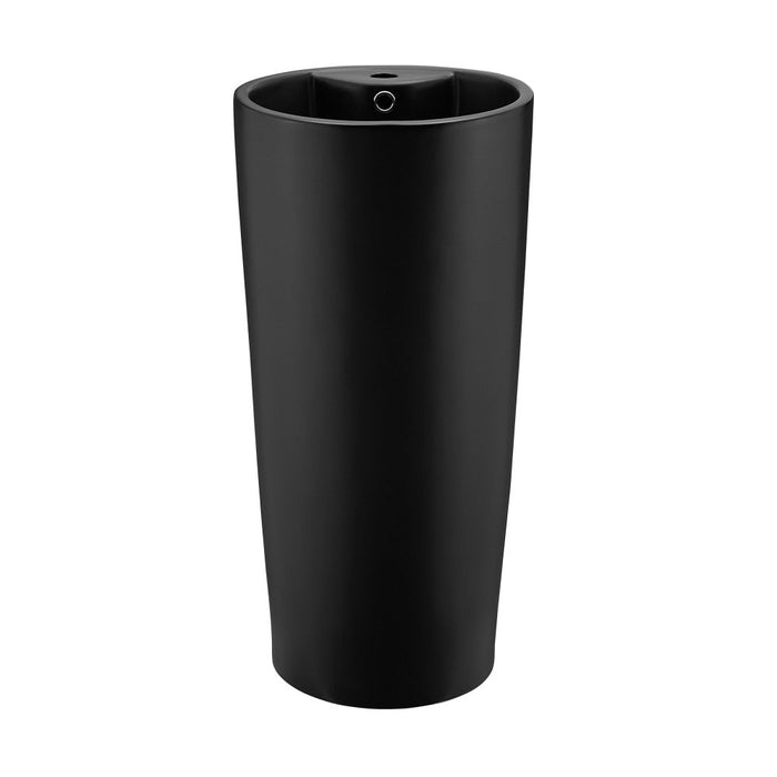 Swiss Madison Monaco Circular Basin Pedestal Sink, Matte Black - SM-PS307MB