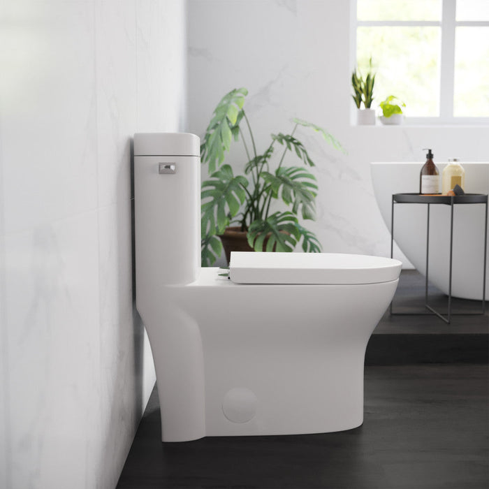 Swiss Madison Monaco One-Piece Elongated Left Side Flush Handle Toilet 1.28 gpf - SM-1T109