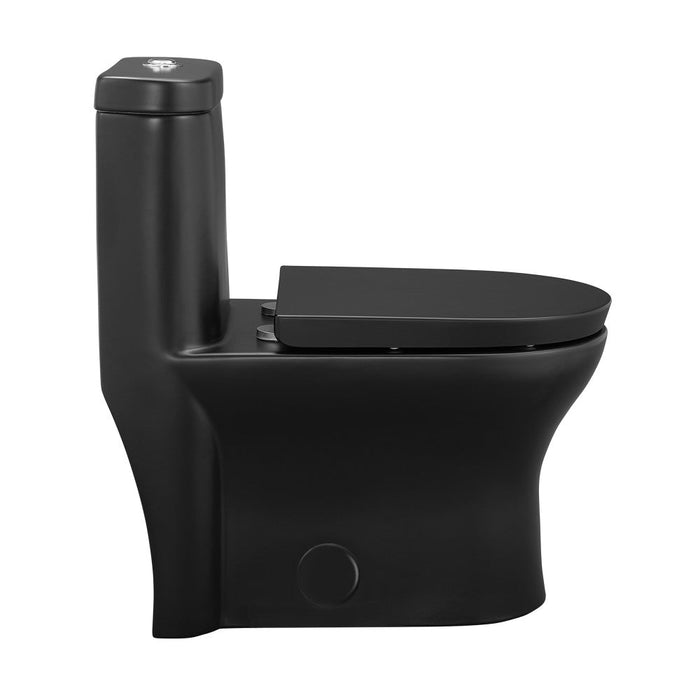 Swiss Madison Monaco One-Piece Elongated Toilet Dual-Flush, Matte Black 1.1/1.6 gpf - SM-1T108MB