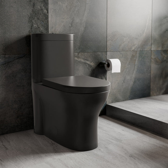 Swiss Madison Monaco One-Piece Elongated Toilet Dual-Flush, Matte Black 1.1/1.6 gpf - SM-1T108MB