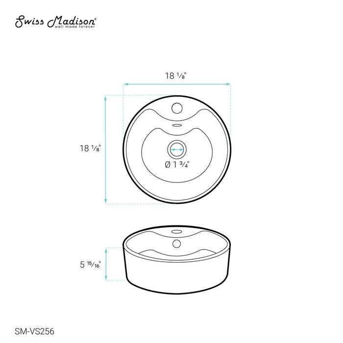 Swiss Madison Monaco Round Vessel Sink with Faucet Mount - SM-VS256