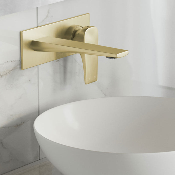 Swiss Madison Monaco Single-Handle, Wall-Mount, Bathroom Faucet in Brushed Gold - SM-BF23BG