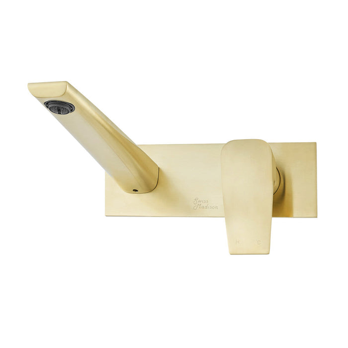 Swiss Madison Monaco Single-Handle, Wall-Mount, Bathroom Faucet in Brushed Gold - SM-BF23BG