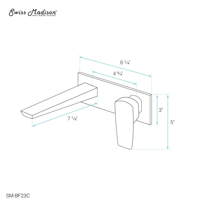 Swiss Madison Monaco Single-Handle, Wall-Mount, Bathroom Faucet in Chrome - SM-BF23C