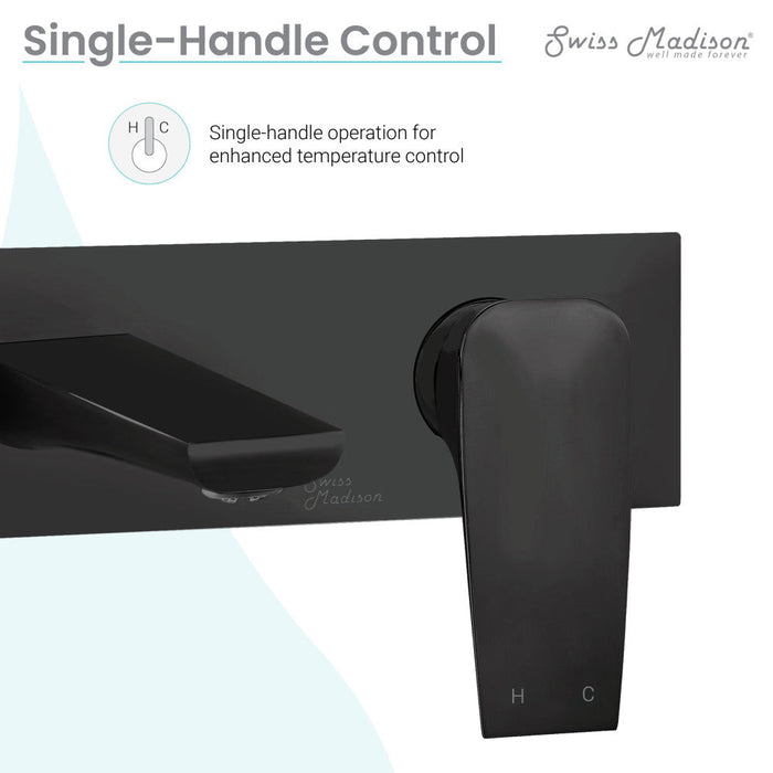 Swiss Madison Monaco Single-Handle, Wall-Mount, Bathroom Faucet in Matte Black - SM-BF23MB