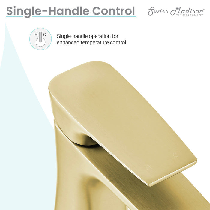 Swiss Madison Monaco Single Hole, Single-Handle, Bathroom Faucet in Brushed Gold - SM-BF20BG