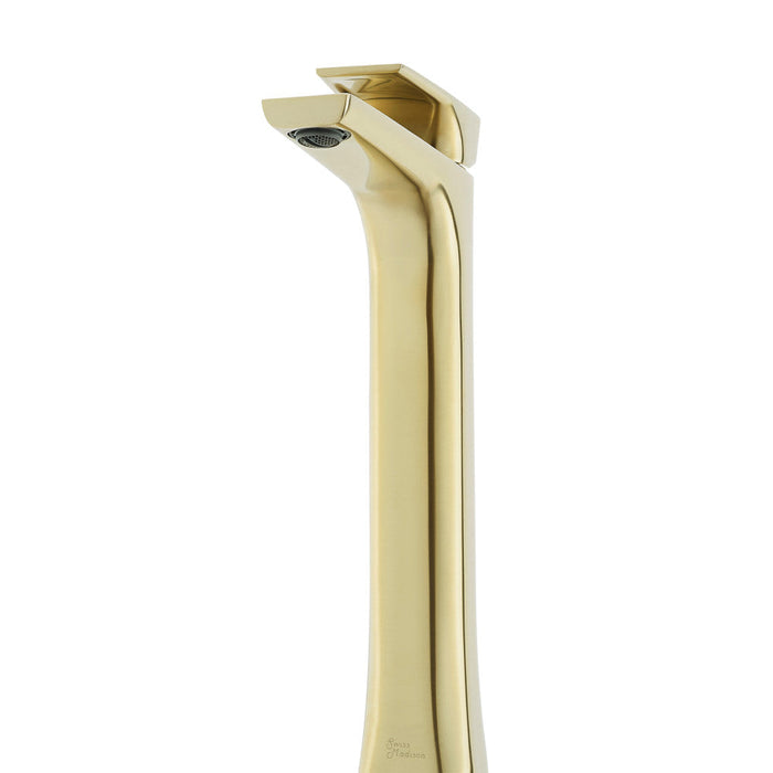 Swiss Madison Monaco Single Hole, Single-Handle, High Arc Bathroom Faucet in Brushed Gold - SM-BF21BG