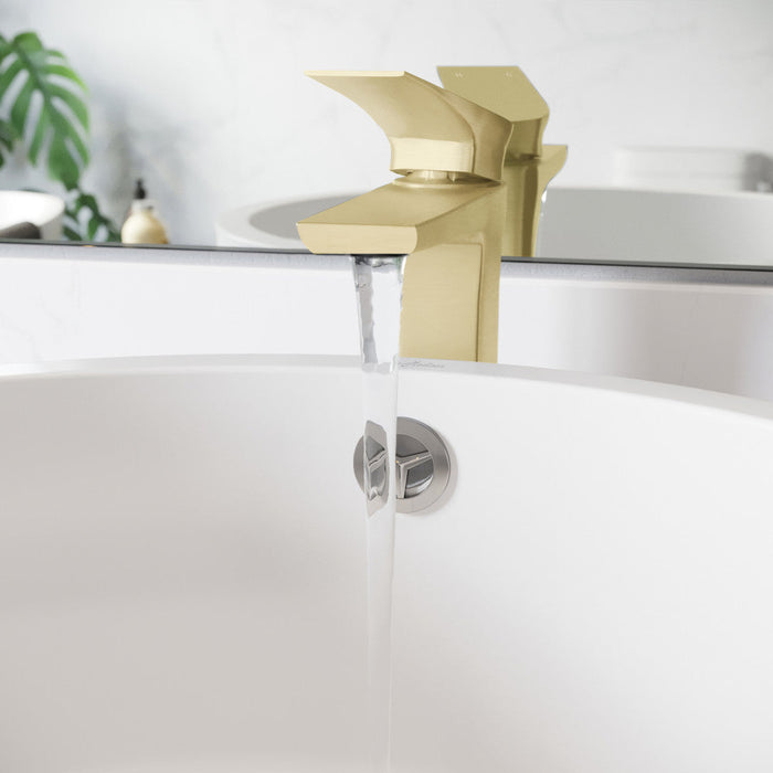 Swiss Madison Monaco Single Hole, Single-Handle, High Arc Bathroom Faucet in Brushed Gold - SM-BF21BG