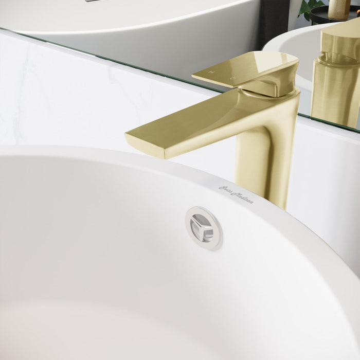 Swiss Madison Monaco Single Hole, Single-Handle, High Arc Bathroom Faucet in Brushed Gold - SM-BF21BG