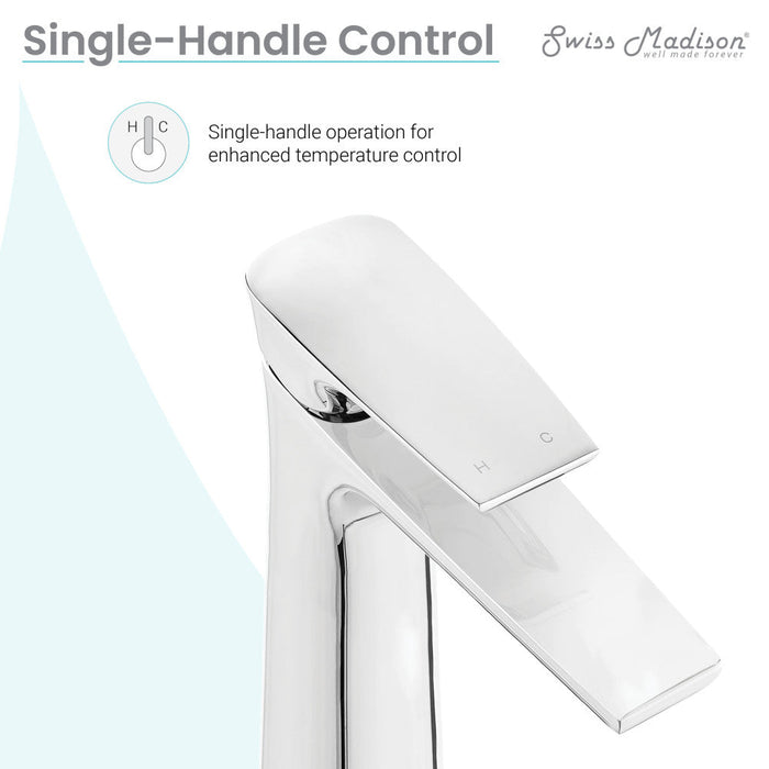 Swiss Madison Monaco Single Hole, Single-Handle, High Arc Bathroom Faucet in Chrome - SM-BF21C