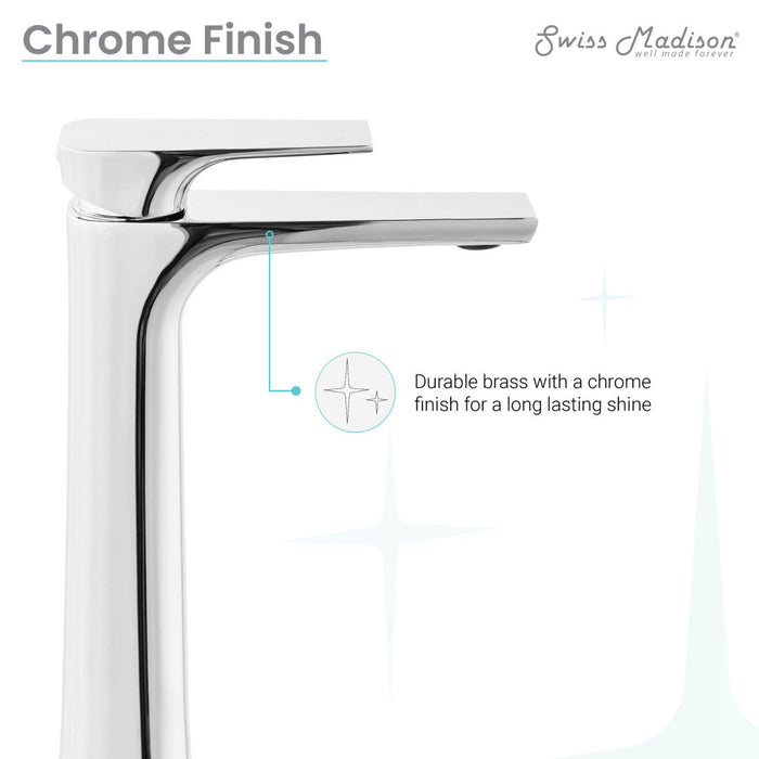 Swiss Madison Monaco Single Hole, Single-Handle, High Arc Bathroom Faucet in Chrome - SM-BF21C