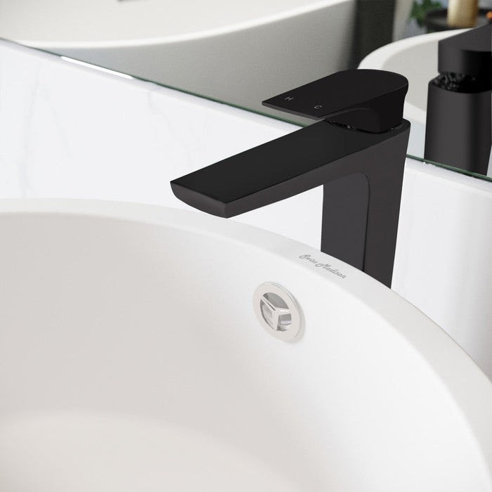 Swiss Madison Monaco Single Hole, Single-Handle, High Arc Bathroom Faucet in Matte Black - SM-BF21MB