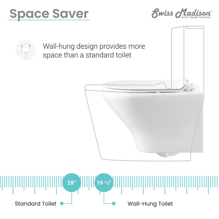 Swiss Madison Monaco Wall-Hung Round Toilet Bowl - SM-WT460