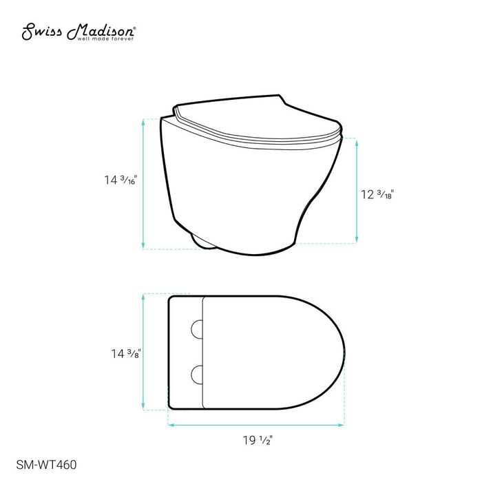 Swiss Madison Monaco Wall-Hung Round Toilet Bowl - SM-WT460