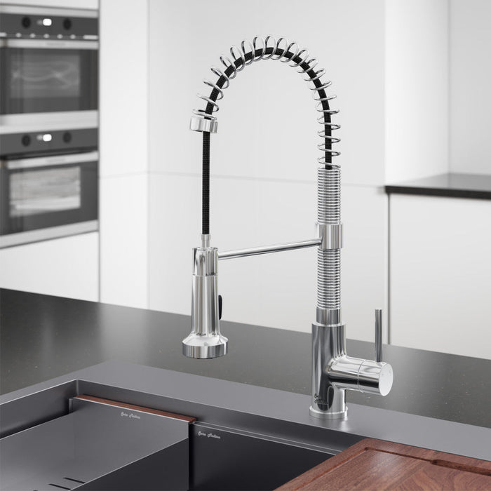 Swiss Madison Nouvet Single Handle, Pull-Down Kitchen Faucet in Chrome - SM-KF70C