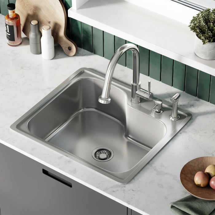 Swiss Madison Ouvert 25 x 22 Stainless Steel Single Basin Top-Mount Kitchen Sink - SM-KT663