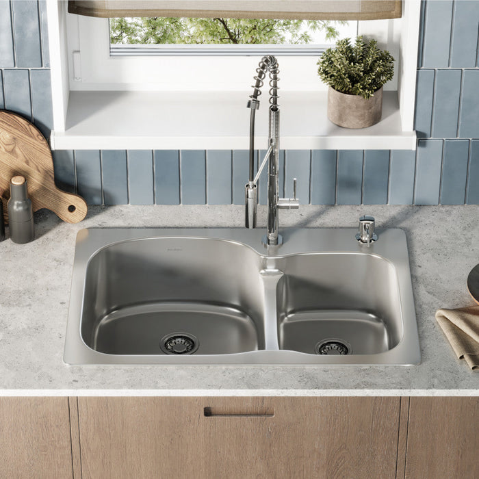 Swiss Madison Ouvert 33 x 22 Stainless Steel, Dual Basin, Top-Mount Kitchen Sink - SM-KT662