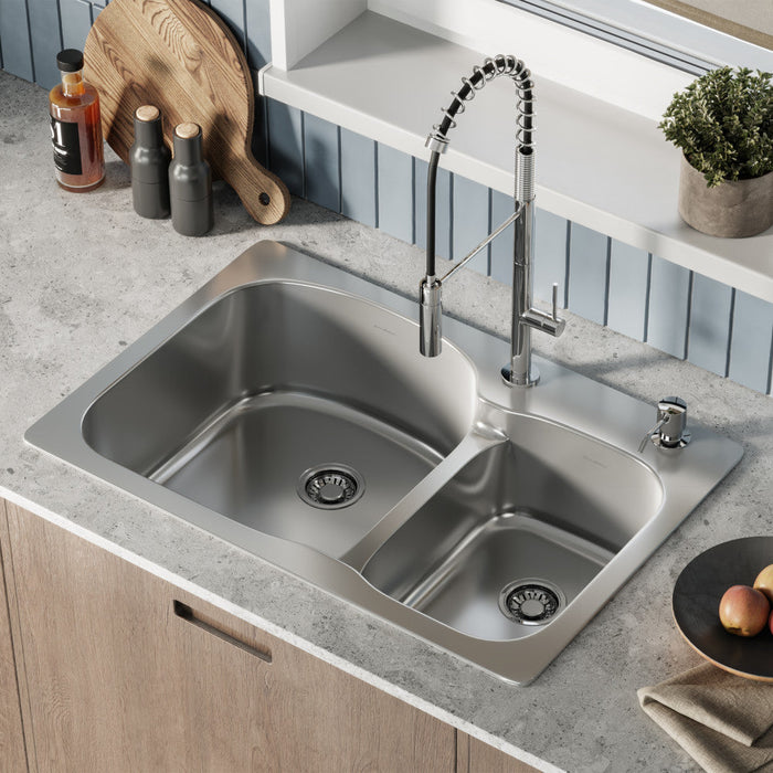 Swiss Madison Ouvert 33 x 22 Stainless Steel, Dual Basin, Top-Mount Kitchen Sink - SM-KT662