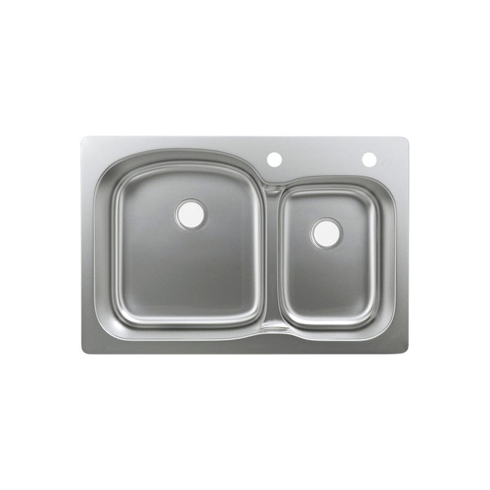 Swiss Madison Ouvert 33 x 22 Stainless Steel, Dual Basin, Top-Mount Kitchen Sink - SM-KT662