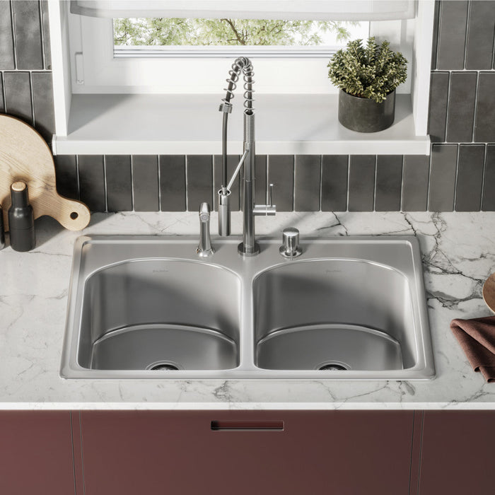 Swiss Madison Ouvert 33 x 22 Stainless Steel, Dual Basin, Top-Mount Kitchen Sink - SM-KT661