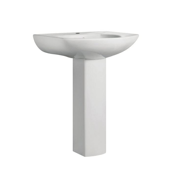 Swiss Madison Chateau Pedestal Bathroom Sink Round Single Faucet Hole - SM-PS305