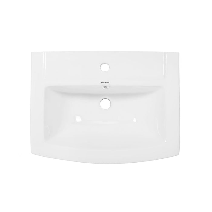 Swiss Madison Sublime Two-Piece Glossy White Ceramic Rectangular Pedestal Sink - SM-PS306