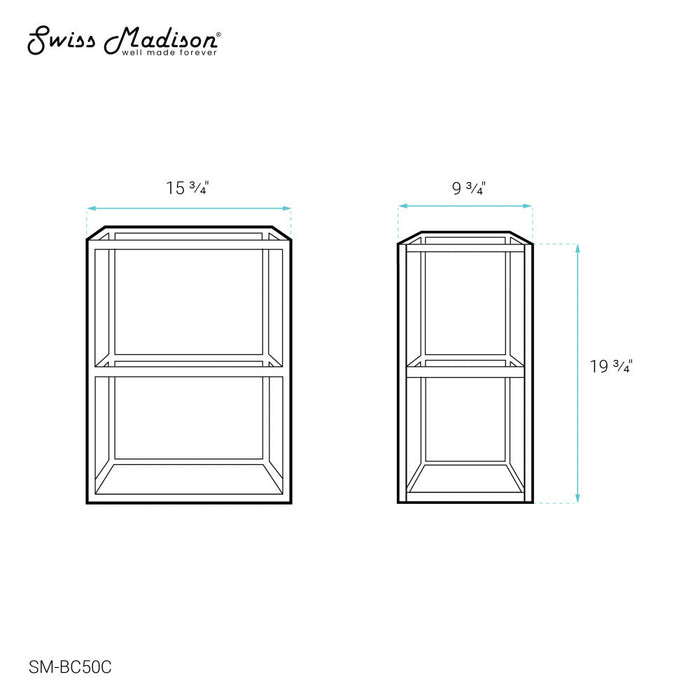 Swiss Madison Pierre 16"x20"x10" Wall-Mounted Linen Cabinet in Chrome - SM-BC50C